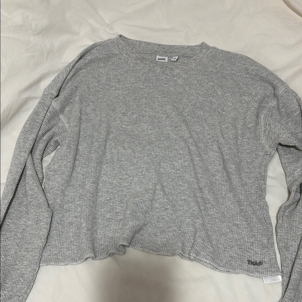 Gray Long Sleeve Knit Top